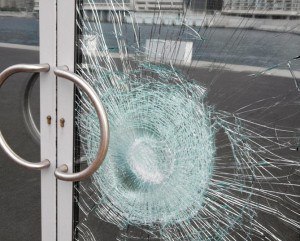 broken laminated glass